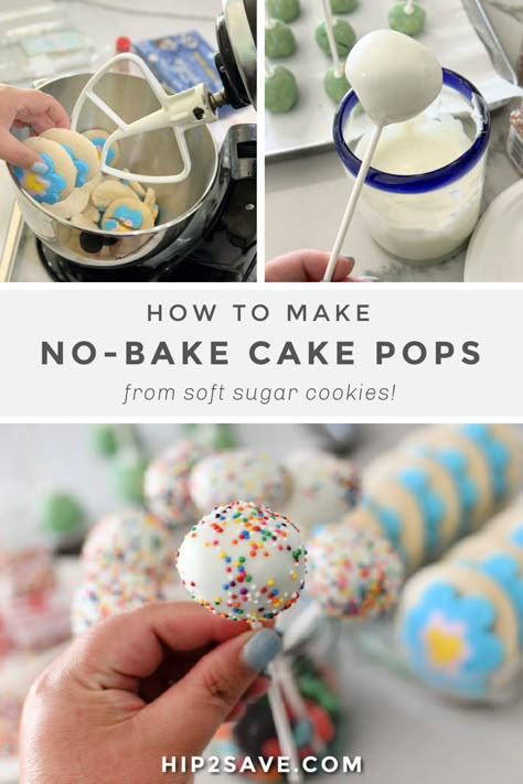 Sugar Cookie Cake Pops, Cookie Cake Pops, Sugar Cookie Cake, Fun Cake Pops, Soft Frosted Sugar Cookies, Starbucks Cake Pops, No Bake Cake Pops, Cake Pop Recipe Easy, Diy Cake Pops