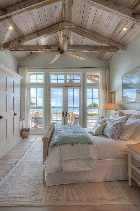 Costal Bedroom, Shabby Home, Dream Life House, Dream Beach Houses, Coastal Bedrooms, Coastal Bedroom, Dream House Rooms, Dream House Interior, Dream House Plans