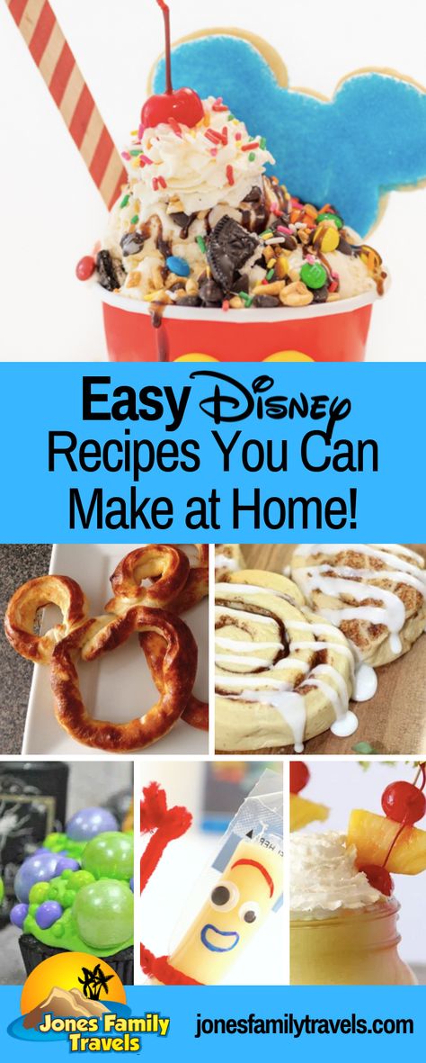 Love these Disney World and Disneyland travels inspired recipes you can make at home. #disney #disneyrecipes #disneyworld #disneyland Disney Snacks To Make At Home, Diy Disney Food, Disney Movie Desserts, Disney Snacks At Home, Disney Treats Recipes, Disney Park Recipes, Disney Theme Food Ideas, Disney World Recipes, Disney Copycat Recipes