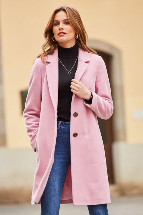 Soft Pink Wool Mix Coat Pink Wool Coat Outfit, Wool Coat Outfit, Pink Wool Coat, Cotton Pjs, Stylish Blazer, Coat Outfit, Women's Coats And Jackets, Rich Fabric, Boys Coat