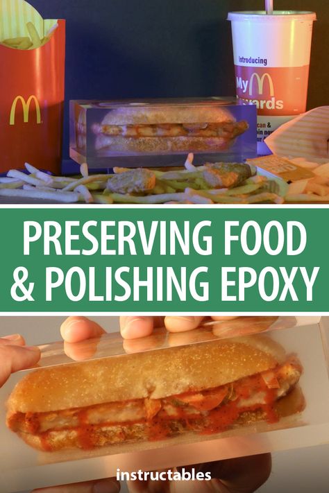 Learn about preserving food and polishing epoxy with the McDonalds McRibs and make one last forever! #Instructables #workshop #casting #Fusion360 #resin Fusion 360, Mold Release, Drive Through, Barbecue Sauce, Grits, Preserving Food, Food Items, Hot Dog Buns, Resin Art