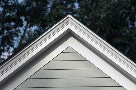 Vinyl Siding Trim, Stone Siding Exterior, Royal Building, House Remodeling Ideas, Roof Trim, Caulking Tools, Siding Trim, Siding Options, Pvc Moulding