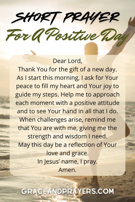 12 Morning Prayers For A Positive Day - Grace and Prayers Morning Prayer To Start Your Day, Short Morning Prayers To Start Your Day, Prayer For Positivity, Prayer For A Good Day At Work, Prayers For A Good Day, Morning Prayers To Start Your Day, Daily Prayers Mornings, Inspirational Morning Prayers, Daily Devotional Prayer