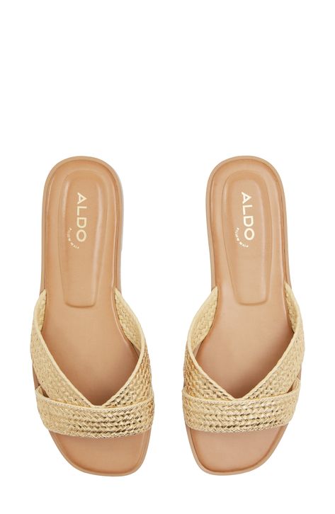 Aldo Sandals, Slide Sandals, Warm Weather, Womens Sandals, Nordstrom, Sandals, Luxury Fashion, Sneakers, Gold