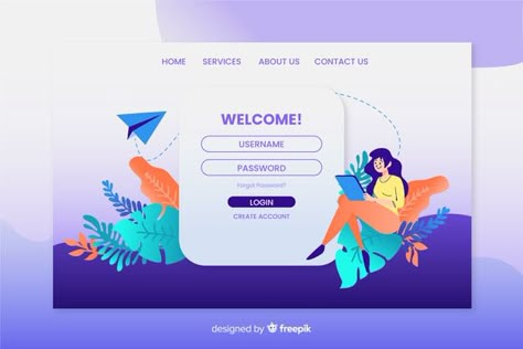 Web Login Page Design, Login Design Website, Login Page Design Website, Quiz Website, Login Web, Flat Design Website, Login Website, Login Page Design, Corporate Website Design