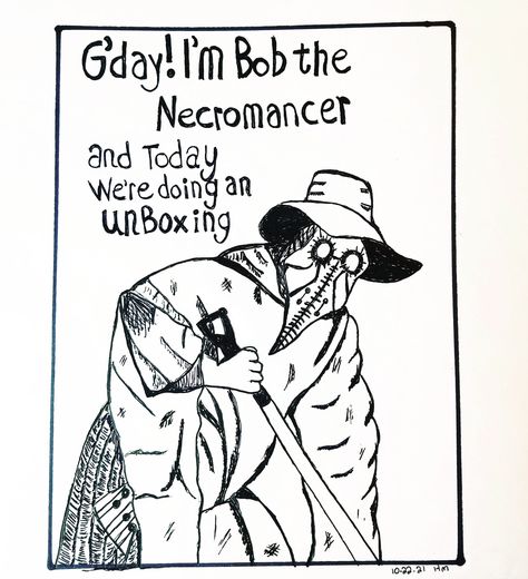 Loved Bob the necromancer so much wanted to do a throw back, but also I am tired and my hands cramped Necromancer Drawing, Dnd Necromancer Character Design, Necromancer Funny, Necromancer Quotes, Necromancer Items, Good Necromancer, Necromancer Dnd, Necromancer Oc, Necromancer Art