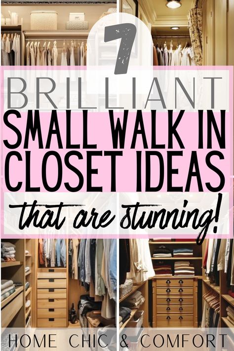 closet ideas, small walk in closet ideas, small walk in closet design, small walkin closet ideas Storage Idea For Small Closet, Custom Small Closet Ideas, Small Closet Curtain Ideas, Designing A Closet, Small Room Walk In Closet, Cabin Closet Ideas, Create Closet Space In A Small Room, Small Closet Walk In, Closet Remodel Small Walk In Diy