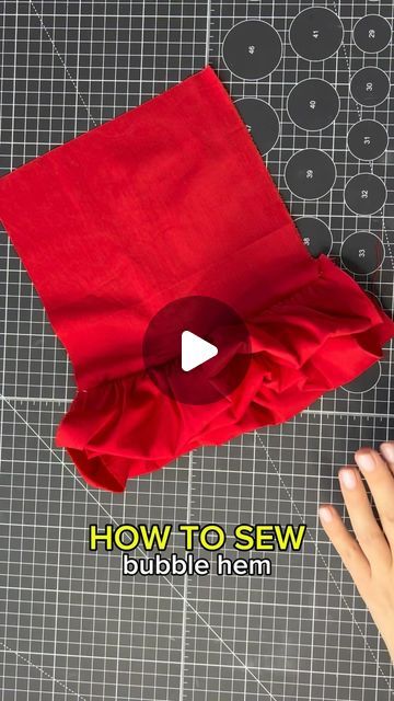 Julija Gobere on Instagram: "Bubble hem sewing tutorial🤩🤗 This technique looks stunning, but keep in mind it needs A LOT of fabric!🫣😅 Using this method, you can add bubble hem to any design you’re sewing or even to a dress or skirt that you already have!🤩 Enjoy creating❤️  #sewingtutorial #diysewing #sewingtutorial #sewingforbeginners #learntosew" Bubble Skirt Diy, Bubble Skirt Pattern, Bubble Hem Skirt, Embroidery Knots, Gown Illustration, Sewing Techniques Tutorials, Sewing Wardrobe, Bubble Hem Dress, Fabric Design Ideas