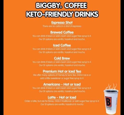 Biggby Coffee, Keto Drinks, Keto Coffee, Keto Drink, Sugar Free Syrup, Espresso Shot, Low Carb Eating, Vegan Keto, Cream And Sugar