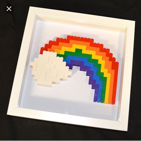 Lego Rainbow, Lego Diy Projects, Lego Frame, Lego Gifts, Lego Diy, Big Kids Room, Rainbow Room, Lego Bricks, Rainbow Gift