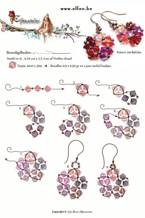 Anting Manik, Projek Menjahit, Seed Bead Tutorials, Beaded Earrings Tutorials, Bead Tutorials, Beaded Jewelry Tutorials, Seed Bead Tutorial, Handmade Jewelry Tutorials, Beaded Earrings Patterns