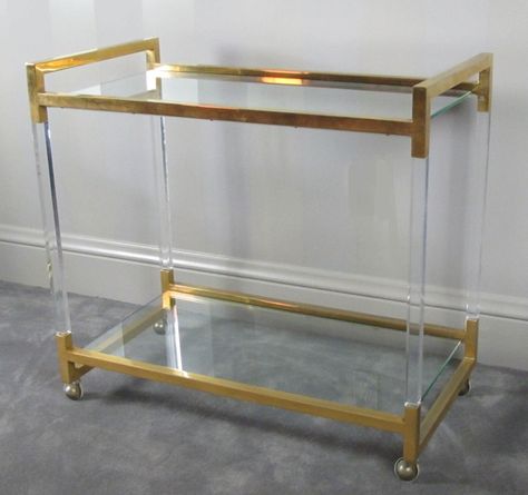 Lucite Bar Cart, Vintage Tables, Acrylic Furniture, Dining Room Tables, Contemporary House Design, Room Tables, Natural Home Decor, Modern Coffee Tables, Vintage Table