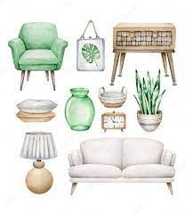 Premium Vector | Watercolor interior elements.cozy home.furniture Watercolor Interior, Furniture Details Drawing, Interior Design Portfolio Layout, Interior Design Sketchbook, Interior Elements, Interior Design Renderings, Interior Design Drawings, Portfolio Design Layout, Kids Bedding Sets