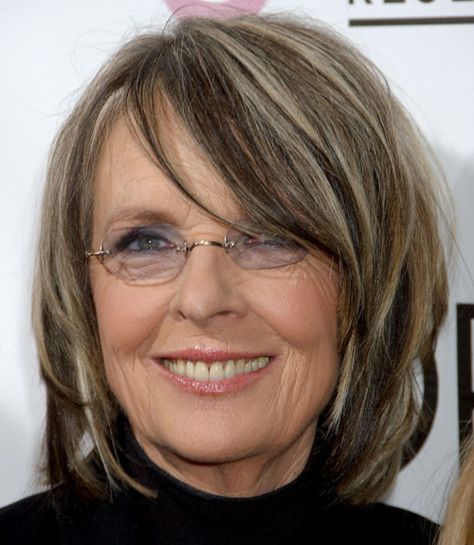 Try Diane Keaton's cool look by going for a duo-toned dye job and shaggy layers starting around your cheekbones. - GoodHousekeeping.com Diane Keaton Hairstyles, Cute Bob Haircuts, Cute Haircuts, Layered Bob Hairstyles, Diane Keaton, Super Hair, Mom Hairstyles, Bob Haircuts For Women, Hairstyles Over 50