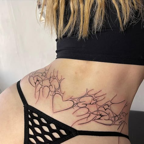 Cyberlism Tattoo, Lower Back Tat, Wicked Tattoos, Stylist Tattoos, Tattoo Style Drawings, Back Tattoo Women, Top Tattoos, Discreet Tattoos, Dope Tattoos