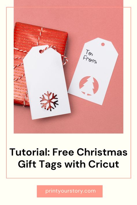 Christmas is just around the corner, and that means it's time to start thinking about gift-giving! If you're looking for a quick way to make custom gift tags, look no further than your Cricut machine! #cricut #cricutprojects #freeSVGfiles via @YourStorySVG Christmas Tags Svg Free, Gift Tag Svg Free, Christmas Tags Cricut Svg, Cricut Christmas Gift Tags Free Svg, Gift Tags With Cricut, Free Christmas Gift Tags Cricut Svg, Cricut Gift Tags, Gift Tag Svg, Christmas Gift Tags Free