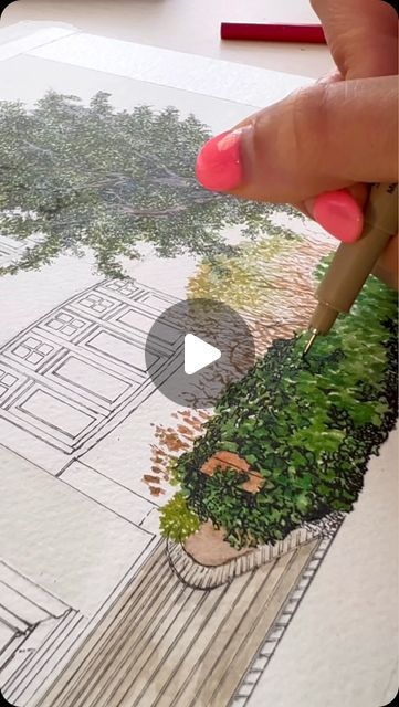 Nushy | Fineliner & watercolour Illustrator on Instagram: "Adding some depth to this watercolour foliage using black ink fine liner pens and white ink 🖋️ 🎨 

•
•
•
#arttips #workinprogress #artprocess #watercolour #watercolourpainting #finelinerart #nature #painting" Watercolour Foliage, Fineliner Art, Nature Painting, Illustrators On Instagram, Process Art, Art Tips, White Ink, Watercolour Painting, Illustrator