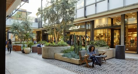 Mall Landscape, Century City Mall, Westfield Century City, Plaza Design, Retail Facade, Central Courtyard, Commercial Landscape, Retail Architecture, Street Mall