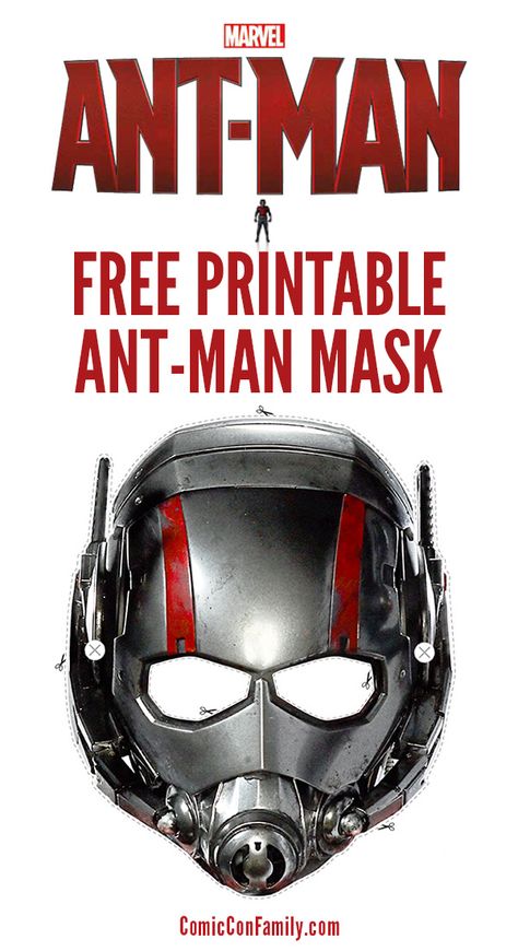 FREE printable Ant Man Mask for kids who love Ant-Man! Just print, cut, add string and the kids can have their own Ant-Man adventures. Ant Man Mask, Superheroes Wallpaper, Mask Movie, Ant Man Movie, Birthday Cupcakes Decoration, Birthday Wishes For Boyfriend, Kids Notes, Avengers Party, Superhero Masks