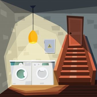 Download this Free Vector | Two-storey cottage house cross section interior cartoon vector with spacious hall House Cross Section, Nuclear Shelter, Wine Shop Interior, Three Story House, Cartoon House, Darkest Dungeon, Basement House, Cottage Exterior, Washing Laundry