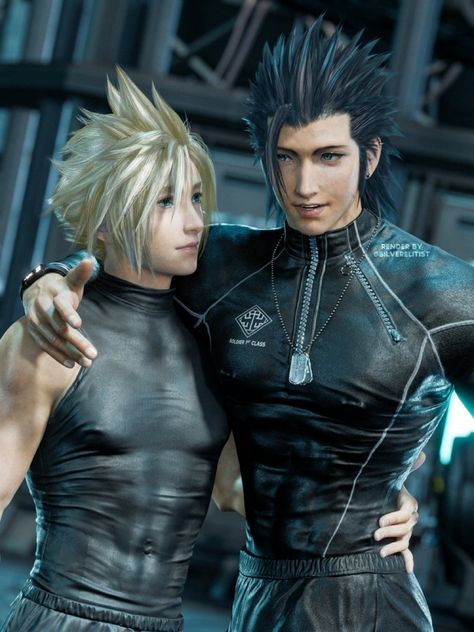 Cloud Zack Sephiroth, Clack Ff7, Cloud Strife X Zack Fair, Cloud X Zack, Final Fantasy Cloud Strife, Best Friend Relationship, Final Fantasy Vii Cloud, Zack Fair, Final Fantasy Cloud