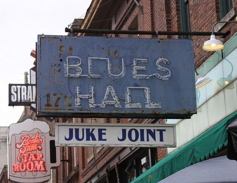 Juke Joints, Delta Blues, Vintage Neon Signs, Old Signs, Blues Music, Advertising Signs, Down South, Blue Aesthetic, Walking Tour