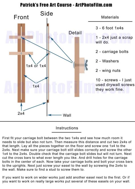 Fixed and cheap 20 DIY wall easel.  Odd video but a great concept. Wall Easel, Home Art Studio, Organization Garage, Diy Easel, Art Studio Storage, Art Studio Space, Art Studio Organization, Art Studio Room, Artist Easel