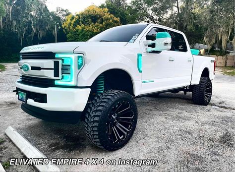 Jacked Up Chevy, Jacked Up Truck, Diesel Trucks Ford, Country Trucks, Custom Lifted Trucks, Ford Trucks F150, Trucks Lifted Diesel, Custom Pickup Trucks, White Truck