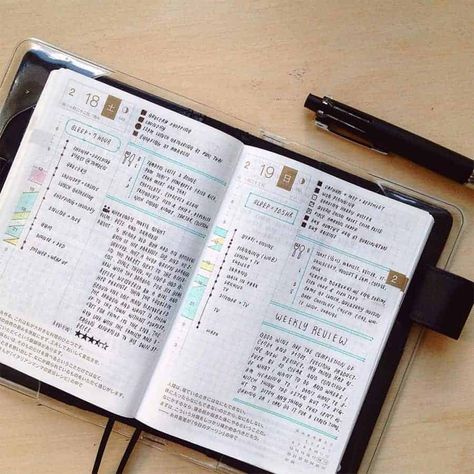 Hobonichi Cousin Daily Layout Ideas, Hobonichi Cousin Daily Layout, Productive Journal, Hobonichi Original, Bullet Journal Daily, Productivity Journal, How To Bullet Journal, Journal Organization, Hobonichi Planner