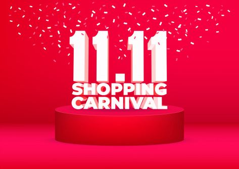 11.11 shopping carnival sale poster or flyer design. Premium Vector | Premium Vector #Freepik #vector #background #banner #flyer #poster Last Day Sale Poster, 11 11 Sale Poster Design, 11 11 Sale Poster, 11.11 Sale, 11 11 Sale, Promotion Design, Weight Tracker, Flyer Poster, Promotional Design