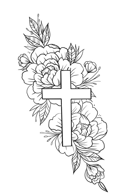 Memorial Tattoo Drawings, Elegant Tattoos For Women Unique, Small Elegant Tattoos, Elegant Tattoos For Women, Tattoo Ideas Cross, Tattoo Drawings Unique, Tattoos For Women Unique, Herren Hand Tattoos, Cross Drawing