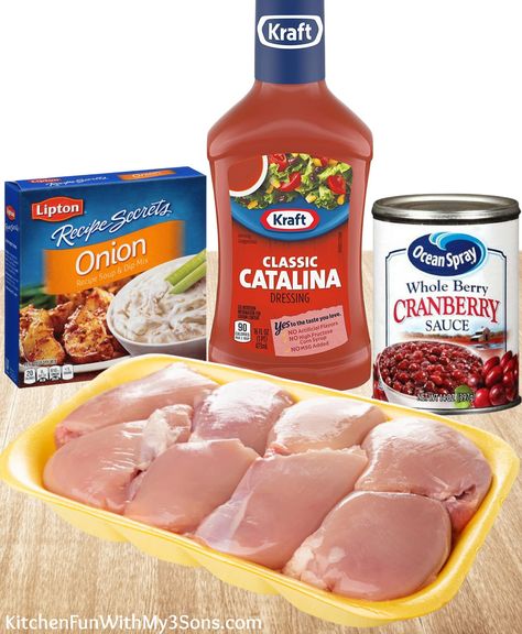 Easy Cranberry Chicken, Chicken Cranberry, Catalina Dressing, Cranberry Chicken, Favorite Dinner, Homemade Hamburgers, Kitchen Fun, Baked Chicken Thighs, Cranberry Recipes