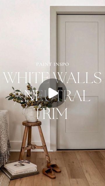 Lindsay Marie | Organic Home Design & Decor on Instagram: "I have always loved a contrasting trim against white walls. Going with a neutral tone adds interest without being too distracting & limiting your use of color in individual rooms or on cabinetry. This is by no means an exhaustive list, but here’s several color combinations to serve as inspo if you’re looking to create the look!  SAVE for next time you go to the paint store! Don’t forget, if you like a color from another paint brand, ask about color matching 👍🏼   FOLLOW @lindsaymariehome for more organic, modern home design inspo & ideas for making home your haven  Inspo via: 1 | @harborandpine  2 | @halfway_wholeistic  3 | @hillhousediaries  4 | @mariahrnorth  5 | @sosimplyjessica  6 | @runtoradiance   #doortrim #trimpaint #doors Cream Trim White Walls, Beige Trim White Walls, White Walls Beige Trim, White Walls With White Trim, Organic Home Design, Organic Modern Home, Halfway Wholeistic, Dark Trim, Paint Store