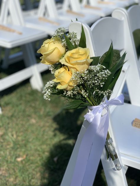 Pale Yellow Roses, White And Yellow Flower Bouquet, Yellow Roses Wedding Bouquet, Yellow Roses Wedding, Baby's Breath Bridal Bouquet, Yellow Rose Wedding, Yellow Flowers Bouquet, Ceremony Decorations Church, Hoco 2023