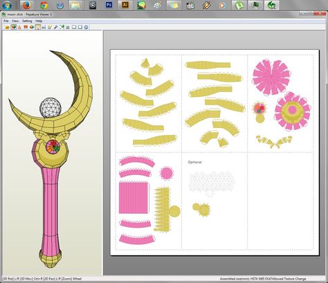 Sailor Moon - Moon Stick Papercraft by aiko-chan14 on deviantART Sailor Moon Party, Sailor Moon Crafts, Sailor Moon Birthday, Sailor Moon Wands, Sailor Moon Wedding, Teddy Bear Patterns Free, Anime Magic, Star Wand, Sailor Moon Stars