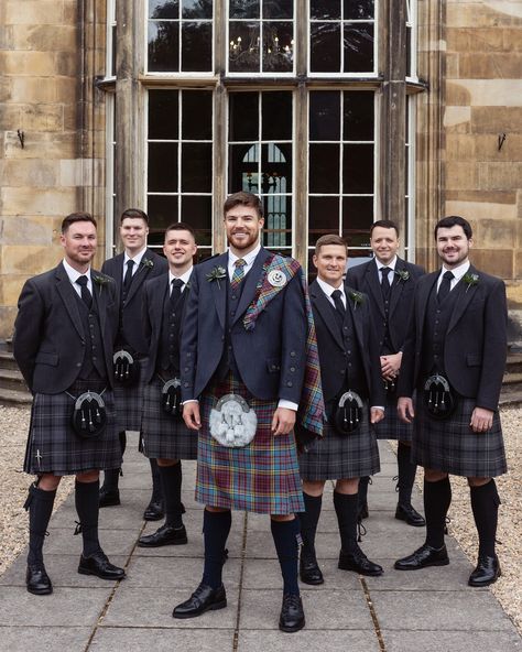 ✨Grooms, this is your sign to wear a kilt on your big day.✨ There’s no feeling quite like wearing a kilt and your groomswear is one of the most important outfit choices you’ll ever make. We can make your highlandwear as classic or contemporary as you wish. You could pay tribute to your roots in your clan colours or showcase your personality in something more modern. We loved groom Stuart’s stylish wedding day look. He went bold in his family tartan and a matching fly plaid to stand out as ... Irish Groom Attire, Groom Kilt, Weeding Themes, Wedding Kilt, Kilt Wedding, Plaid Wedding, Tuxedo Accessories, Outfit Choices, Wedding Tuxedo