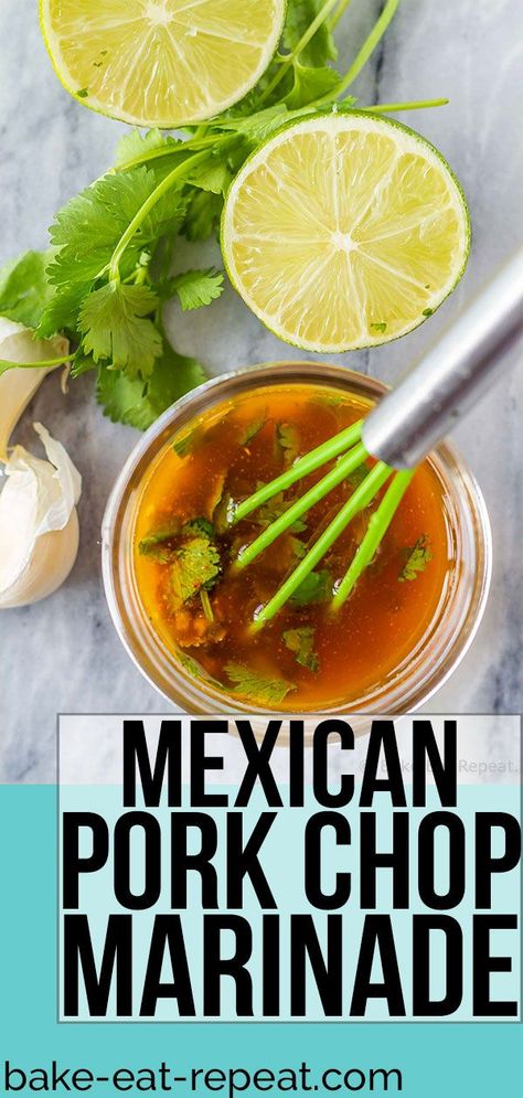 This Mexican pork chop marinade is easy to mix up and adds so much flavour to your pork chops. Marinate and then grill, pan fry, or bake, or freeze for later! #pork #porkchops #marinades #marinade Mexican Pork Chops, Mexican Chicken Marinade, Pork Chop Marinade Recipes, Pork Chop Marinade, Barbecue Pork Ribs, Mexican Pork, Pork Marinade, Chicken Marinade Recipes, Pan Fry