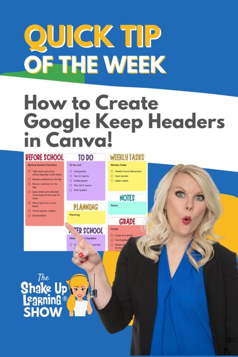 How to Create Google Keep Headers with Canva | Shake Up Learning Google Keep Headers, Classroom Banner, Google Keep, Task To Do, Organize Your Life, Google Classroom, Cleaning Organizing, Banner Template, Simple Tricks