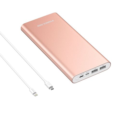 Portable Chargers, Portable Phone Charger, Gold Apple, Charger For Iphone, Power Banks, Iphone Charger, Portable Power Bank, Birthday List, Birthday Wishlist