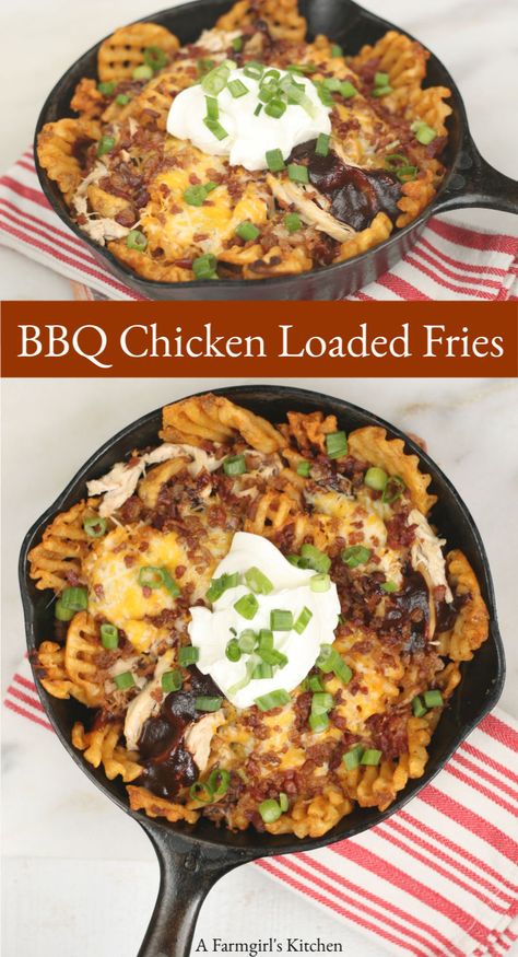 Chicken Loaded Fries, Loaded French Fries, Loaded Fries Recipe, Appetizers Chicken, French Fries Recipe, Mid Night, Waffle Fries, Loaded Fries, Diner Recipes