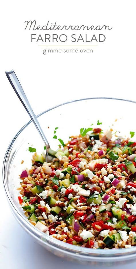 Faro Salad Recipes, Summer Farro Salad, Faro Recipe, Faro Recipes, Mediterranean Farro Salad Recipe, Faro Salad, French Diet, Farro Salad Recipes, Farro Recipes