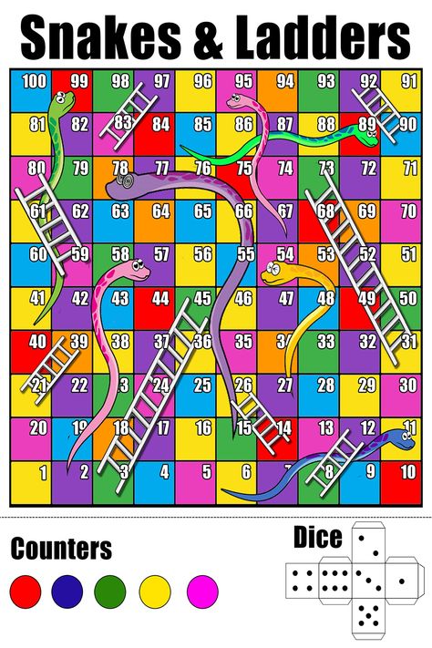 Ready for some family fun? Download our FREE Printable Snakes and Ladders Game Template! 🌈 This vibrant set includes a colorful board, cutout counters, and even a cutout dice! Perfect for kids and adults alike, it’s an easy and exciting way to spend quality time together. Just print, cut, and play! Great for parties, playdates, and educational activities. 🐍🔝 #SnakesAndLadders #PrintableGame #FamilyFun #FreePrintables #DIYBoardGames #KidsActivities #GameNight #CraftingFun Snake And Ladder Board, Printable Snakes And Ladders, Snake Ladder, Snakes And Ladders Game, Dice Printable, Snake And Ladder Game, Snake And Ladder, Snake Games For Kids, Make Your Own Board Game