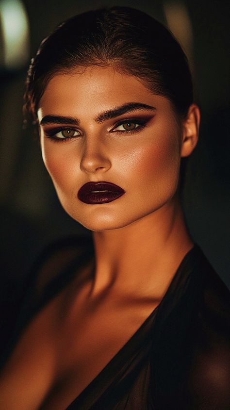 Feminine Makeup Looks, Dark Feminine Makeup Looks, Dark Feminine Makeup, The Dark Feminine, Seductive Makeup, Feminine Makeup, Vampy Makeup, Fall Wedding Makeup, Eye Makeup Techniques