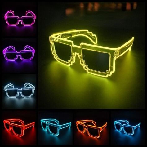 Just found this amazing item on AliExpress. Check it out! Rp45,845 50％ Off | Led Sunglasses for Glow Party Glasses glow in the dark Flashing Mosaic UV400 Eyewear Unisex Gift Toy led luminous glasses Dance Party Decor, Led Sunglasses, Light Up Glasses, Futuristic Glasses, Led Glasses, Funny Cosplay, Dj Dance, Night Bar, Party Glasses