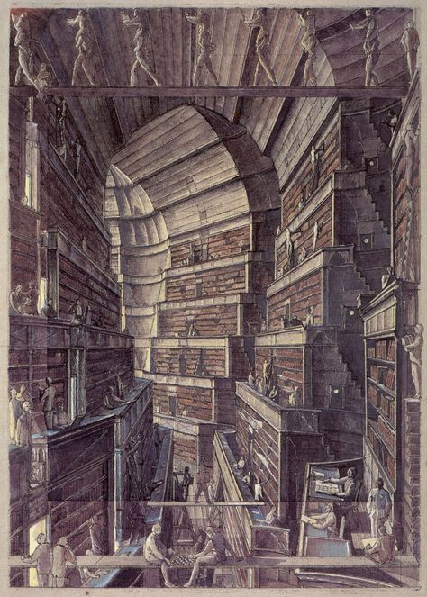 More from The Library of Babel by Érik Desmazières Library Of Babel, The Library Of Babel, Raoul Dufy, Tower Of Babel, Henri Rousseau, Gothic Architecture, Arte Fantasy, Arte Popular, 판타지 아트