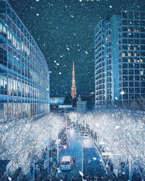 Futuristic Street, Tokyo Winter, Tokyo Guide, Winter In Japan, Japan Aesthetic, Europe Summer, Pretty Places, Winter Day, Winter Scenes