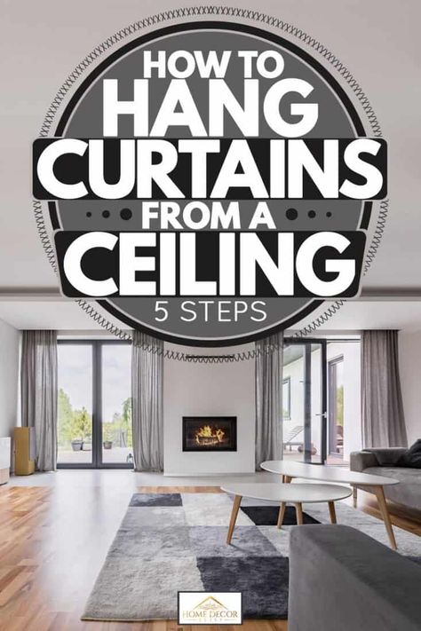 Hanging Curtains From The Ceiling Diy, Bedroom Curtains Color, Curtains Over Bed, Floating Curtains, Curtains From The Ceiling, Curtains From Ceiling, Hang Curtains From Ceiling, Ceiling Mounted Curtains, Ceiling Mount Curtain Rods