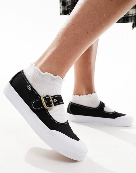 Shoes by Vans Good things come in pairs Pin-buckle fastening Adjustable strap Vulcanised rubber sole Round toe Cute Vans, Nike Air Max Jordan, Winter Party Dress, Mary Jane Pumps, Flat Sneakers, Active Wear Leggings, Heeled Loafers, Sunglasses Shop, Floral Dress Black