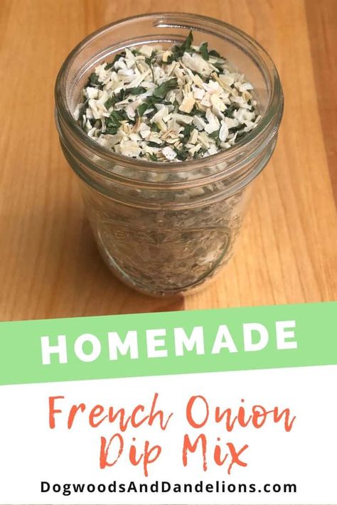 Homemade French Onion Dip is so much healthier than the store-bought stuff. By using spices you probably have on hand, it is much more economical too. #frenchoniondip French Onion Dip Mix, Onion Dip Mix, Homemade French Onion Dip, Dips Appetizers, Onion Dip Recipe, Homemade Dry Mixes, Homemade Dips, French Onion Dip, Party Dip