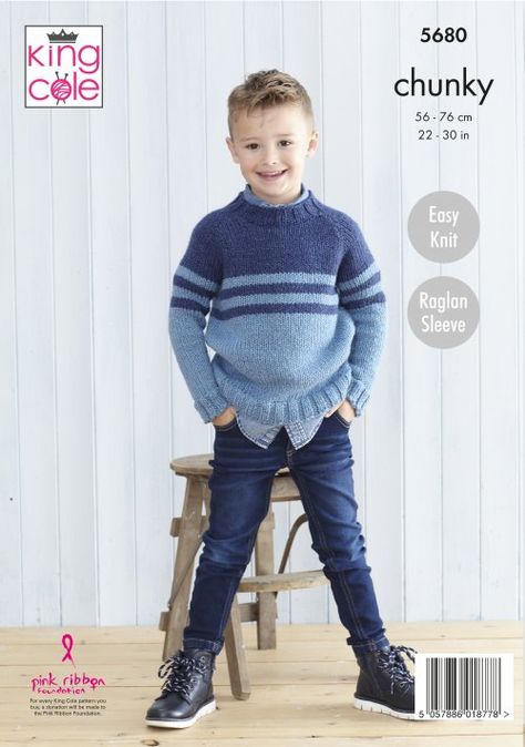 Easy to Follow Sweater and Hooded Sweater: Knitted in Subtle Drifter Chunky Knitting Patterns - King Cole Hoodie Knitting Pattern, Easy Knit Sweater, Chunky Knit Sweater Pattern, Kids Sweater Pattern, Boys Knitting Patterns Free, Boys Knit Sweaters, Baby Cardigan Knitting Pattern Free, Boy Jumper, Kids Knitting Patterns